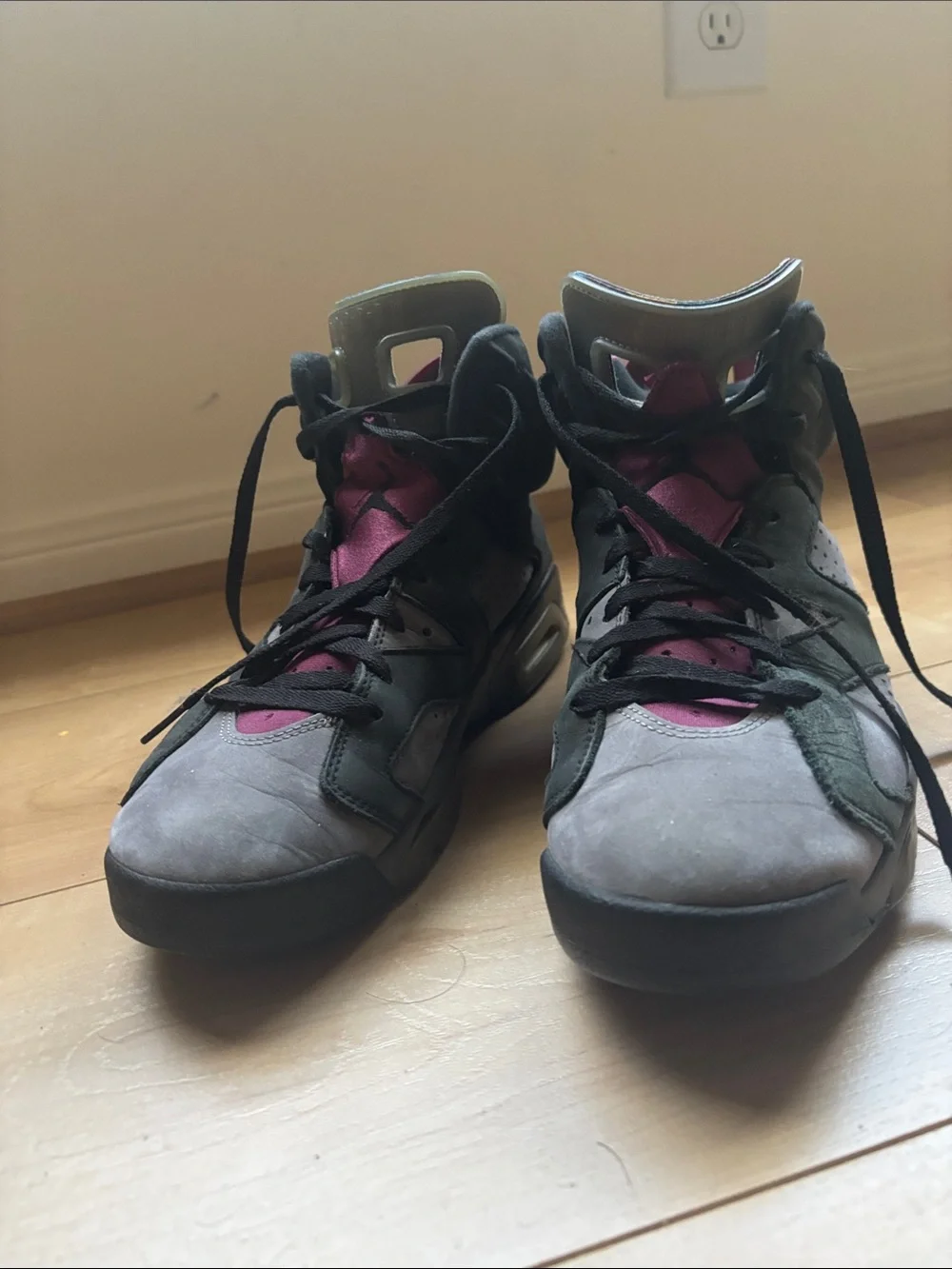 Jordan Men's High-Top Sneakers in Gray and Maroon